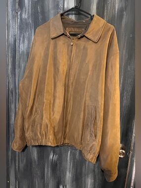 RAINFOREST Brown Suede Bomber Jacket